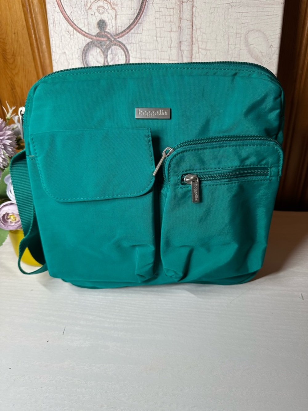 Baggallini Teal Organizer Crossbody Bag